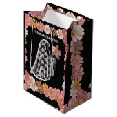 Whimsical Lace Ghost Illustration mit floral Mittlere Geschenktüte (Vorderseite Schrägansicht)