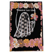 Whimsical Lace Ghost Illustration mit floral Mittlere Geschenktüte (Vorderseite)