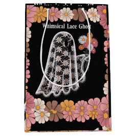Whimsical Lace Ghost Illustration mit floral Mittlere Geschenktüte