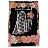 Whimsical Lace Ghost Illustration mit floral Mittlere Geschenktüte (Rückseite)