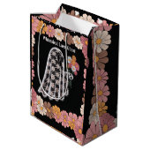 Whimsical Lace Ghost Illustration mit floral Mittlere Geschenktüte (Rückseite Schrägansicht)