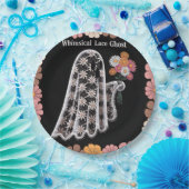 Whimsical Lace Ghost Illustration mit floral Pappteller (Party)