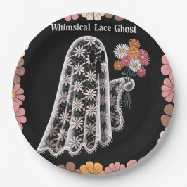 Whimsical Lace Ghost Illustration mit floral Pappteller