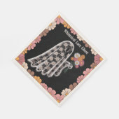 Whimsical Lace Ghost Illustration mit floral Serviette (Ecke)