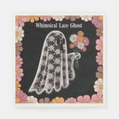 Whimsical Lace Ghost Illustration mit floral Serviette (Vorderseite)
