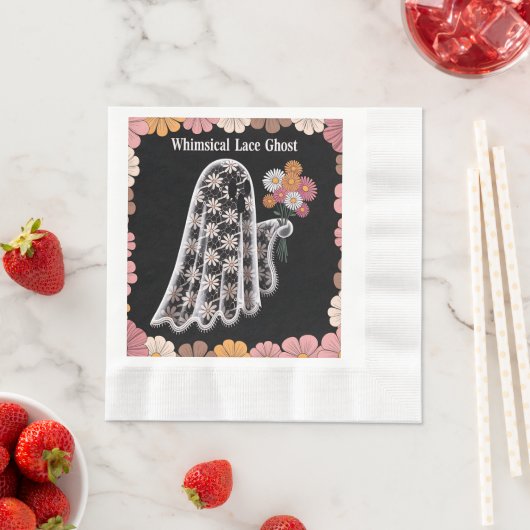 Whimsical Lace Ghost Illustration mit floral Serviette (Beispiel)