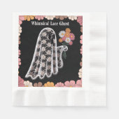 Whimsical Lace Ghost Illustration mit floral Serviette (Vorderseite)