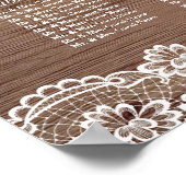 Whimsical Lace Old Barn Wedding Chart Poster (Ecke)