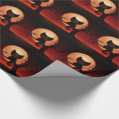 Whimsical lächelnd schwarze Katze Geschenkpapier (Ecke)