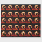 Whimsical lächelnd schwarze Katze Geschenkpapier (Flach)