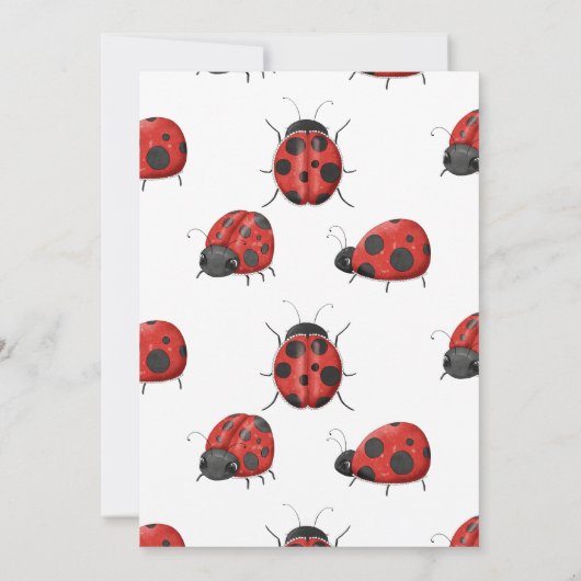 Whimsical LadyBug 1. Geburtstag Einladung (Rückseite)