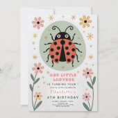 Whimsical Ladybug Birthday Einladung (Vorderseite)
