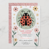 Whimsical Ladybug Birthday Einladung (Vorne/Hinten)