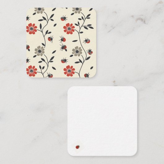 Whimsical Ladybug Delight Mitteilungskarte (Vorne/Hinten)