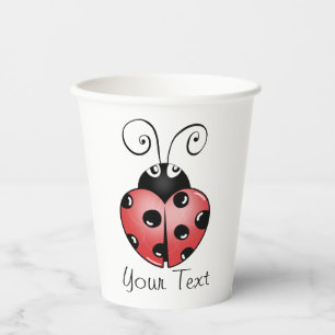 Whimsical Ladybug Design Cups Playful Tee Party Pappbecher