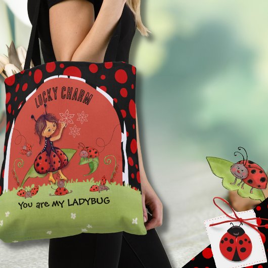Whimsical Ladybug Garden "Lucky Charm" Wrap-Around Tasche