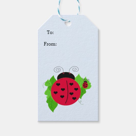Whimsical Ladybug Geschenkanhänger (Vorderseite)