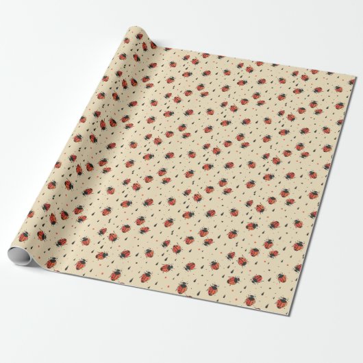 Whimsical Ladybug Geschenkpapier (Ungerollt)