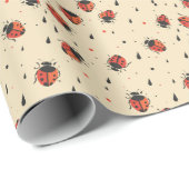 Whimsical Ladybug Geschenkpapier (Rolleneckpunkt)
