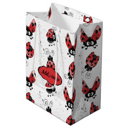Whimsical Ladybug mit farbigen Spritzern Mittelges Mittlere Geschenktüte
