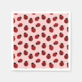 Whimsical Ladybug Pattern auf rosa Serviette (Vorderseite)