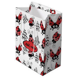 Whimsical Ladybug und Wirbel mittelgroße Geschenkt Mittlere Geschenktüte
