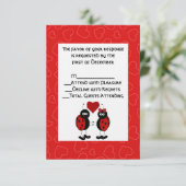 Whimsical Ladybug Wedding RSVP Card (Stehend Vorderseite)