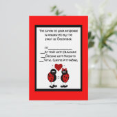 Whimsical Ladybug Wedding RSVP Card (Stehend Vorderseite)