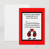 Whimsical Ladybug Wedding RSVP Card Karte (Vorne/Hinten)