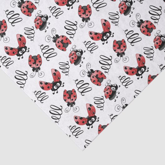 Whimsical Ladybugs and Squiggles Seidenpapier (Ausschnitt)