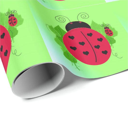 Whimsical Ladybugs Geschenkpapier (Rolleneckpunkt)
