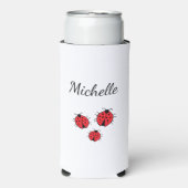 Whimsical Ladybugs Illustration Niedlich Personali Selters Dosenkühler (Seltzer Vorderseite)