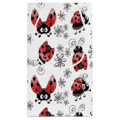 Whimsical Ladybugs mit Blume Kleine Geschenktüte (Rückseite)