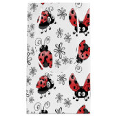 Whimsical Ladybugs mit Blume Kleine Geschenktüte (Vorderseite)