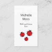 Whimsical Ladybugs Teacher Tutor Niedliche Bildung Visitenkarte (Vorderseite)