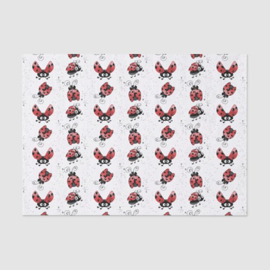 Whimsical Ladybugs und Spritzer Paint Seidenpapier (Vorderseite)