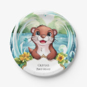 Whimsical Lake Otter Geburtstag Pappteller (Vorderseite)