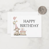 Whimsical Lamb Geburtstagsfeier Geburtstag Mitteilungskarte (Vorderseite/Rückseite Beispiel)