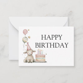Whimsical Lamb Geburtstagsfeier Geburtstag Mitteilungskarte