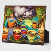 Whimsical Land Coffee Cups Tabletop Fotoplatte (Seite)