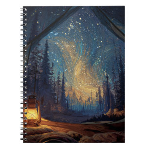Whimsical Lantern Forest Sky Notebook Notizblock