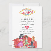 Whimsical Las Vegas Wedding Einladung (Vorderseite)