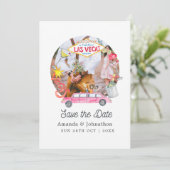 Whimsical Las Vegas Wedding Foto Save The Date (Stehend Vorderseite)