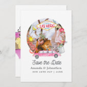 Whimsical Las Vegas Wedding Foto Save The Date (Vorne/Hinten)