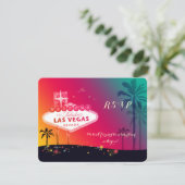 Whimsical Las Vegas Wedding RSVP (Stehend Vorderseite)