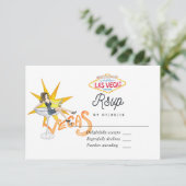 Whimsical Las Vegas Wedding RSVP Card Karte (Stehend Vorderseite)