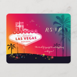 Whimsical Las Vegas Wedding RSVP Karte