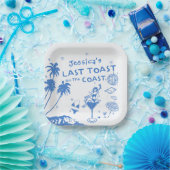 Whimsical Last Toast Coast Beach Bachelorette Pappteller (Party)