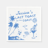 Whimsical Last Toast Coast Beach Bachelorette Serviette (Vorderseite)
