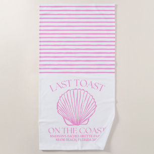 Whimsical Last Toast On The Coast Rosa Strandtuch